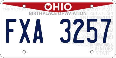 OH license plate FXA3257