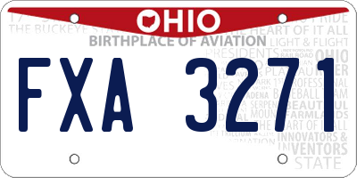 OH license plate FXA3271