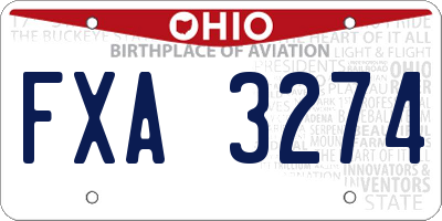 OH license plate FXA3274
