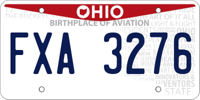 OH license plate FXA3276