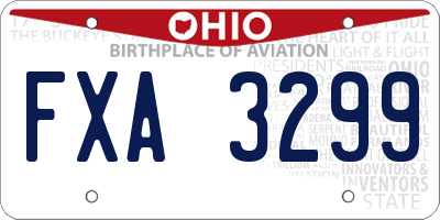 OH license plate FXA3299