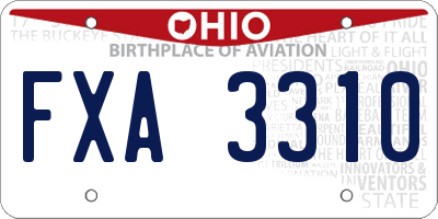 OH license plate FXA3310