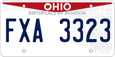 OH license plate FXA3323
