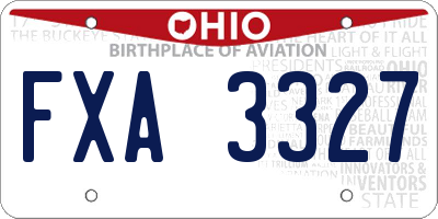 OH license plate FXA3327