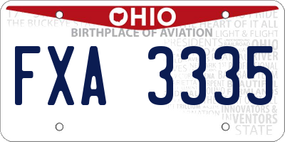 OH license plate FXA3335