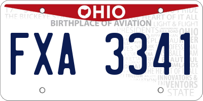OH license plate FXA3341
