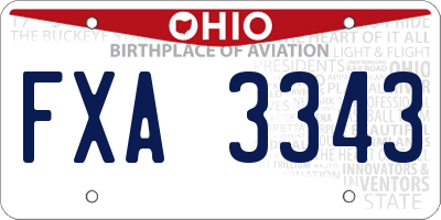 OH license plate FXA3343