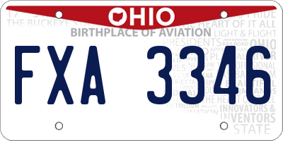 OH license plate FXA3346