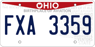 OH license plate FXA3359