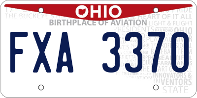 OH license plate FXA3370