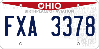 OH license plate FXA3378