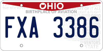OH license plate FXA3386