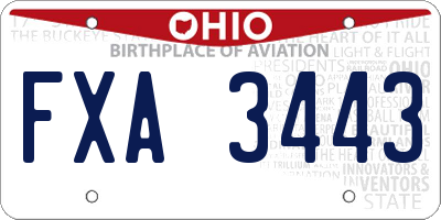 OH license plate FXA3443