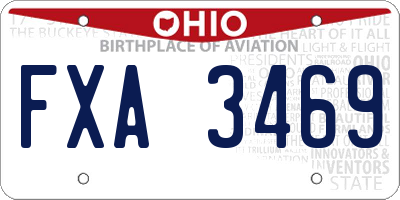 OH license plate FXA3469