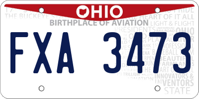 OH license plate FXA3473