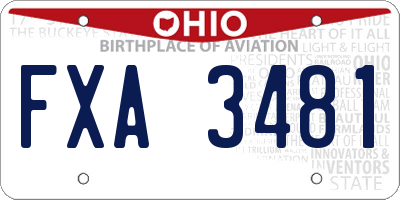 OH license plate FXA3481