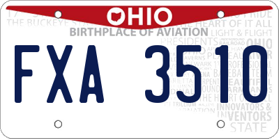 OH license plate FXA3510