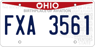 OH license plate FXA3561