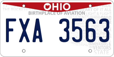 OH license plate FXA3563
