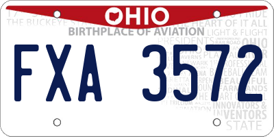 OH license plate FXA3572