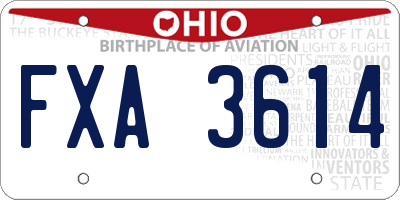 OH license plate FXA3614