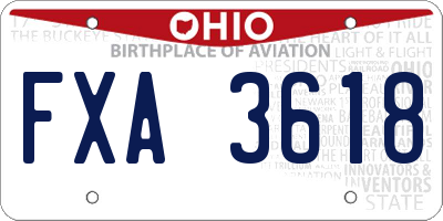 OH license plate FXA3618