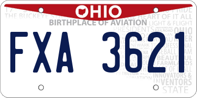 OH license plate FXA3621