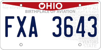 OH license plate FXA3643