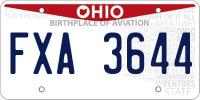 OH license plate FXA3644
