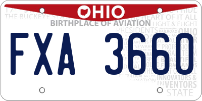 OH license plate FXA3660