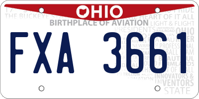 OH license plate FXA3661
