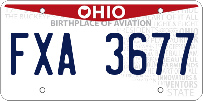 OH license plate FXA3677