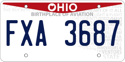 OH license plate FXA3687