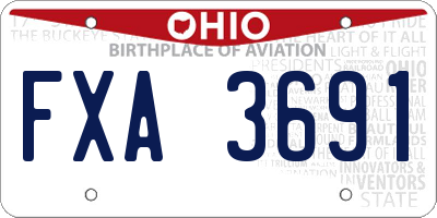 OH license plate FXA3691