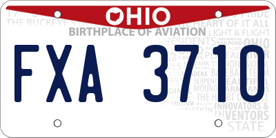 OH license plate FXA3710