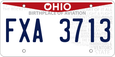 OH license plate FXA3713
