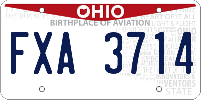 OH license plate FXA3714