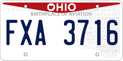 OH license plate FXA3716