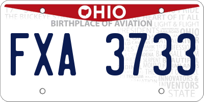 OH license plate FXA3733