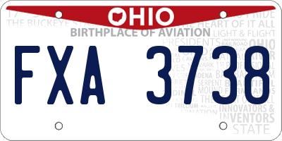 OH license plate FXA3738
