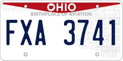 OH license plate FXA3741
