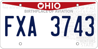 OH license plate FXA3743