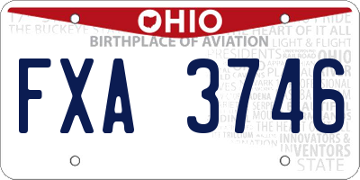 OH license plate FXA3746