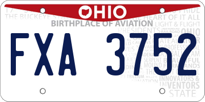 OH license plate FXA3752