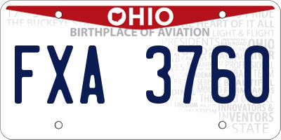 OH license plate FXA3760