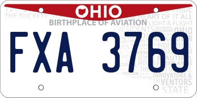 OH license plate FXA3769