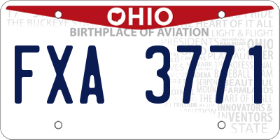 OH license plate FXA3771