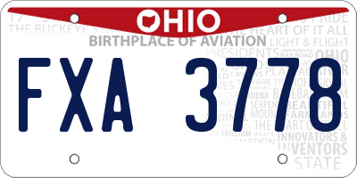 OH license plate FXA3778