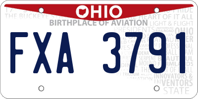 OH license plate FXA3791