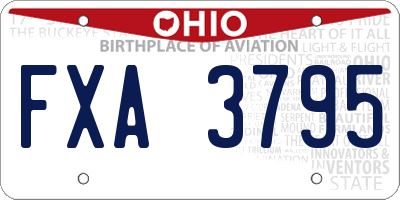 OH license plate FXA3795